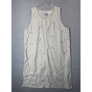 Jane‎ Ashley Dress Womens 2XL Tan Linen Cotton Dragonfly Sleeveless Button Tank